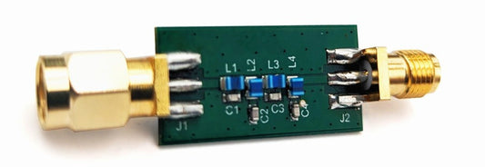 SMA Notch Filter for 1.2 / 1.3 / 2.4 GHz FPV Video Receivers suppressing TBS Crossfire, ELRS, R9, DragonLink etc. remote control signals (P/N: 220403).